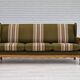 1970s, Danish vintage 3 seater, green fabric, oak wood, original condition.