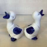 Salt and pepper birds, geese, ducks.