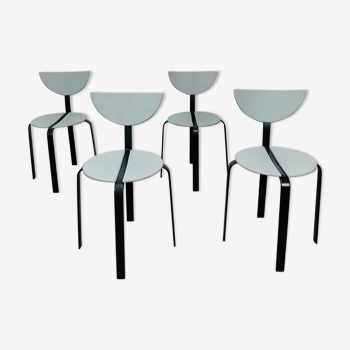 4 chairs Niels Gammelgaard and Lars Mathiasen for Bent Krogh, 1980, postmodern style