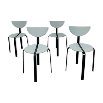 4 chaises Niels Gammelgaard et Lars Mathiasen pour Bent Krogh, 1980, style postmoderne