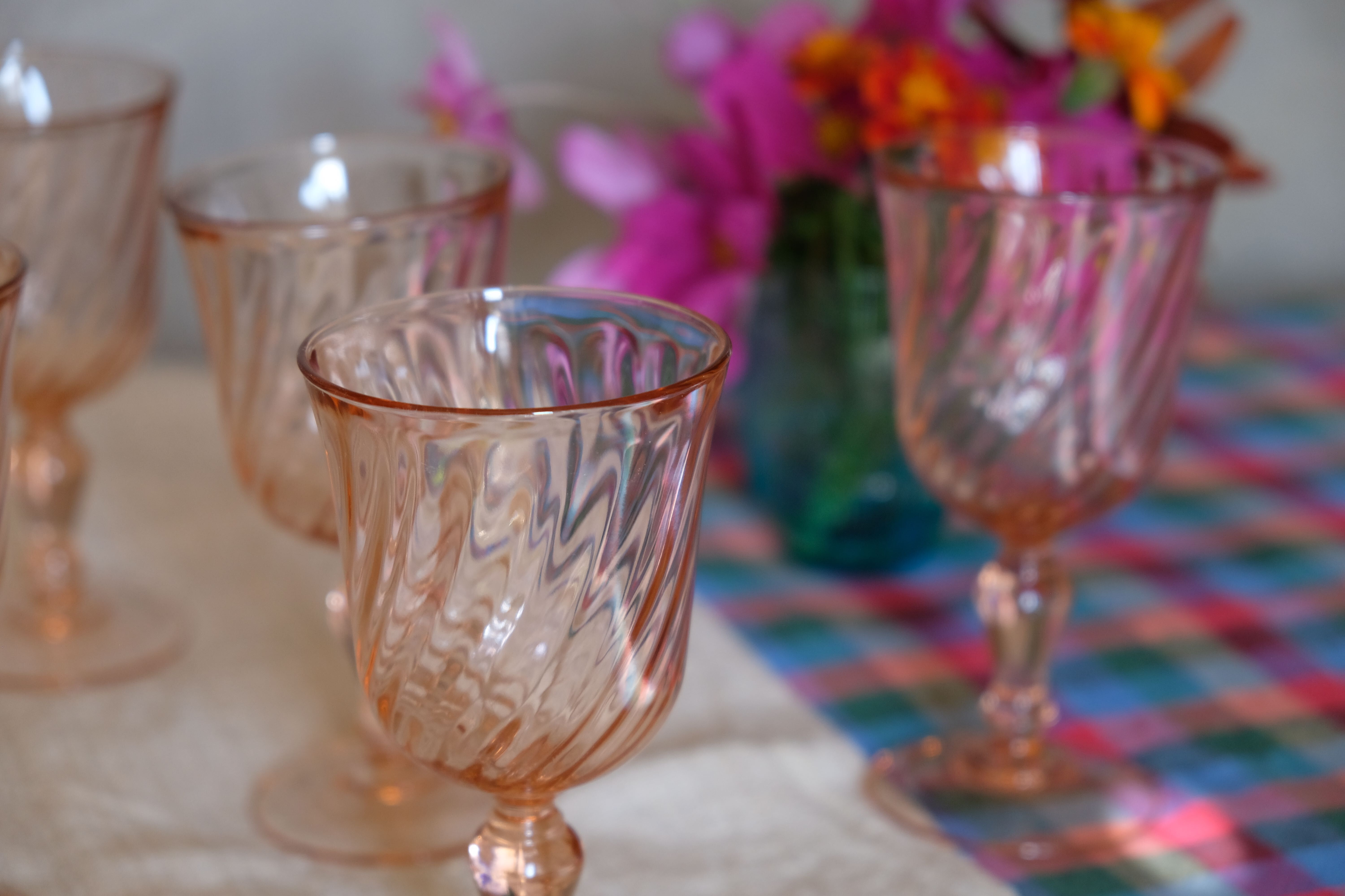 Rosaline Luminarc Arcoroc Pink Red Wine Glasses