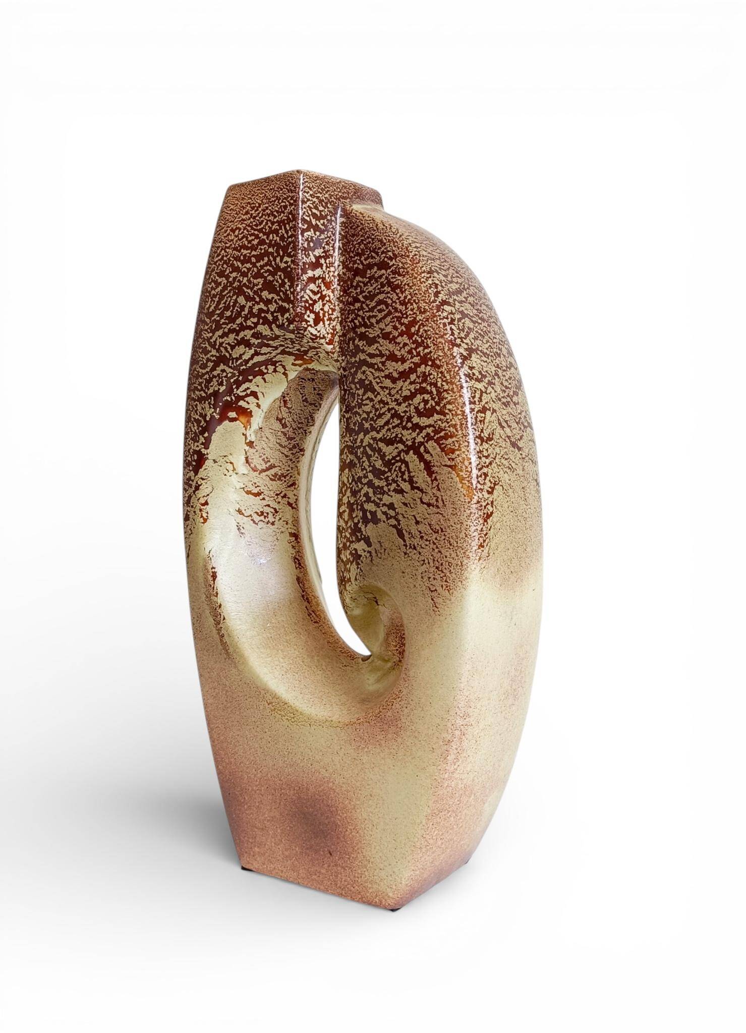 Midcentury Ceramic Vase Sculpture by Roberto Rigon for Bertoncello, Italy, 1960s