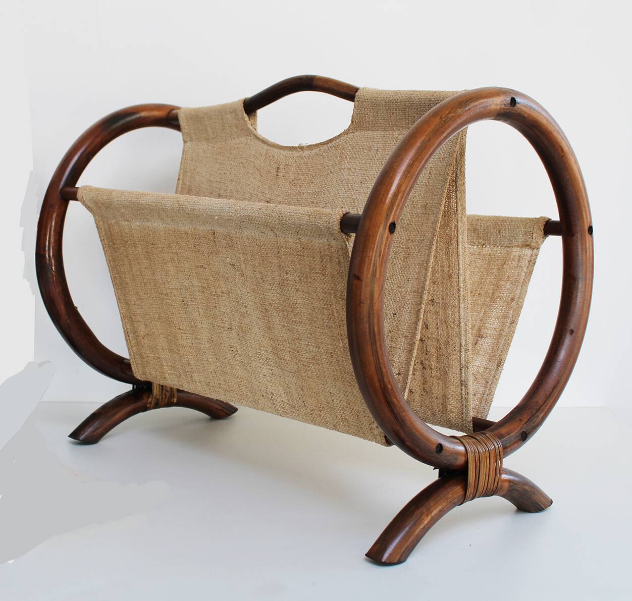 Bamboo fabric magazine rack