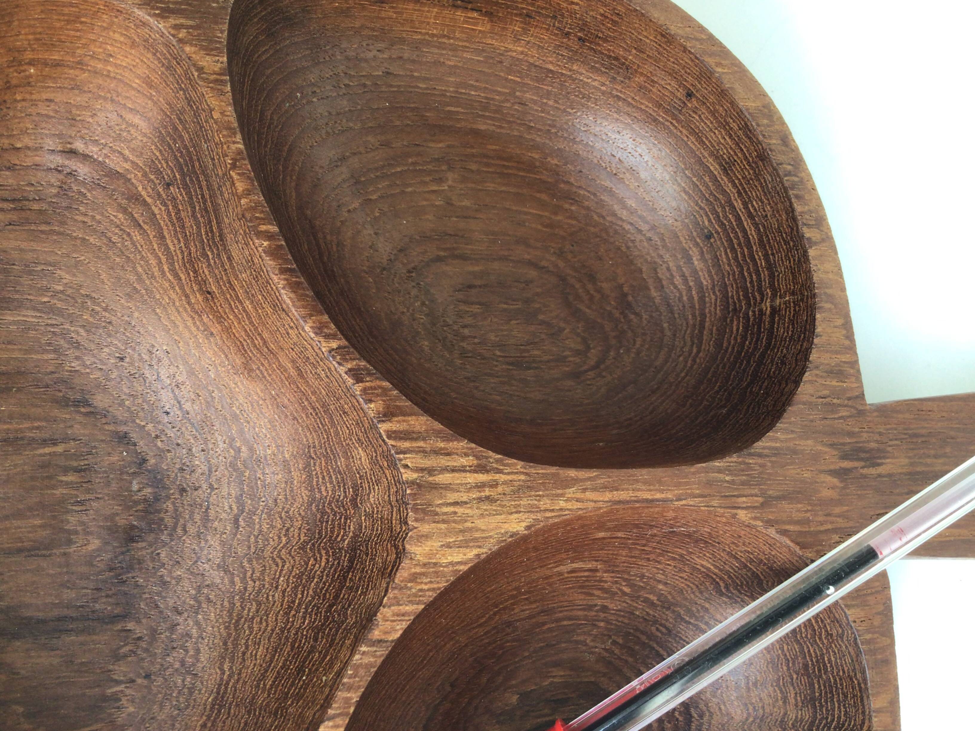 Teak wood carved coupe from the 70s.