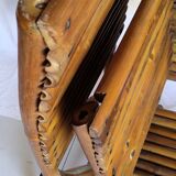 Duo of folding chairs in vintage bamboo 70s