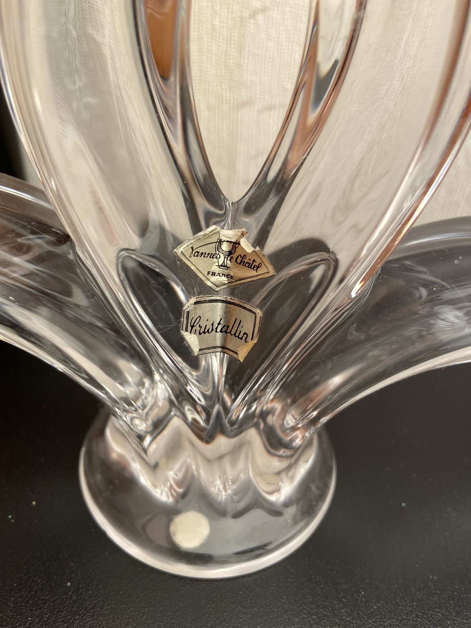 Pair of crystal candlesticks