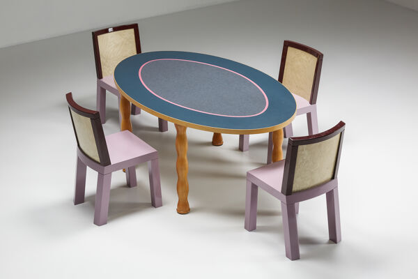 table à manger d'Ettore Sottsass pour Zanotta Memphis Italie, années 1980