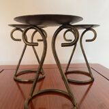 Set of 3 wrought iron candle holders