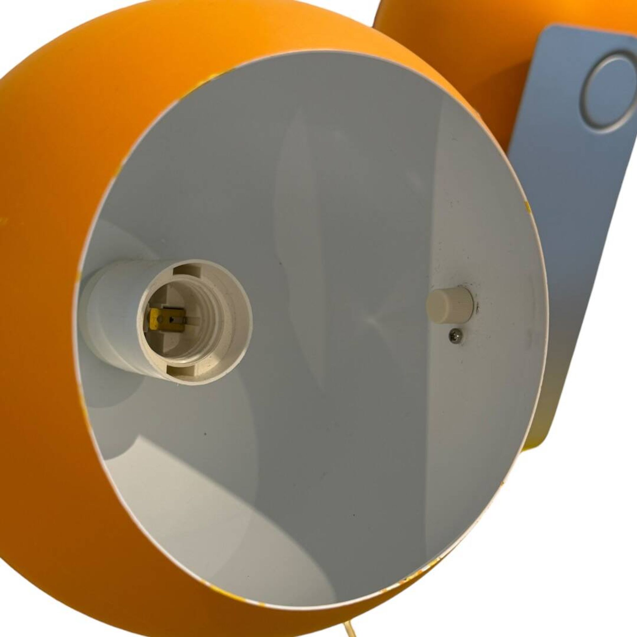 Pair of Space Age orange eyeball lamps by Massive Belgium