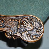 Neo-Renaissance corner armchair in carved walnut