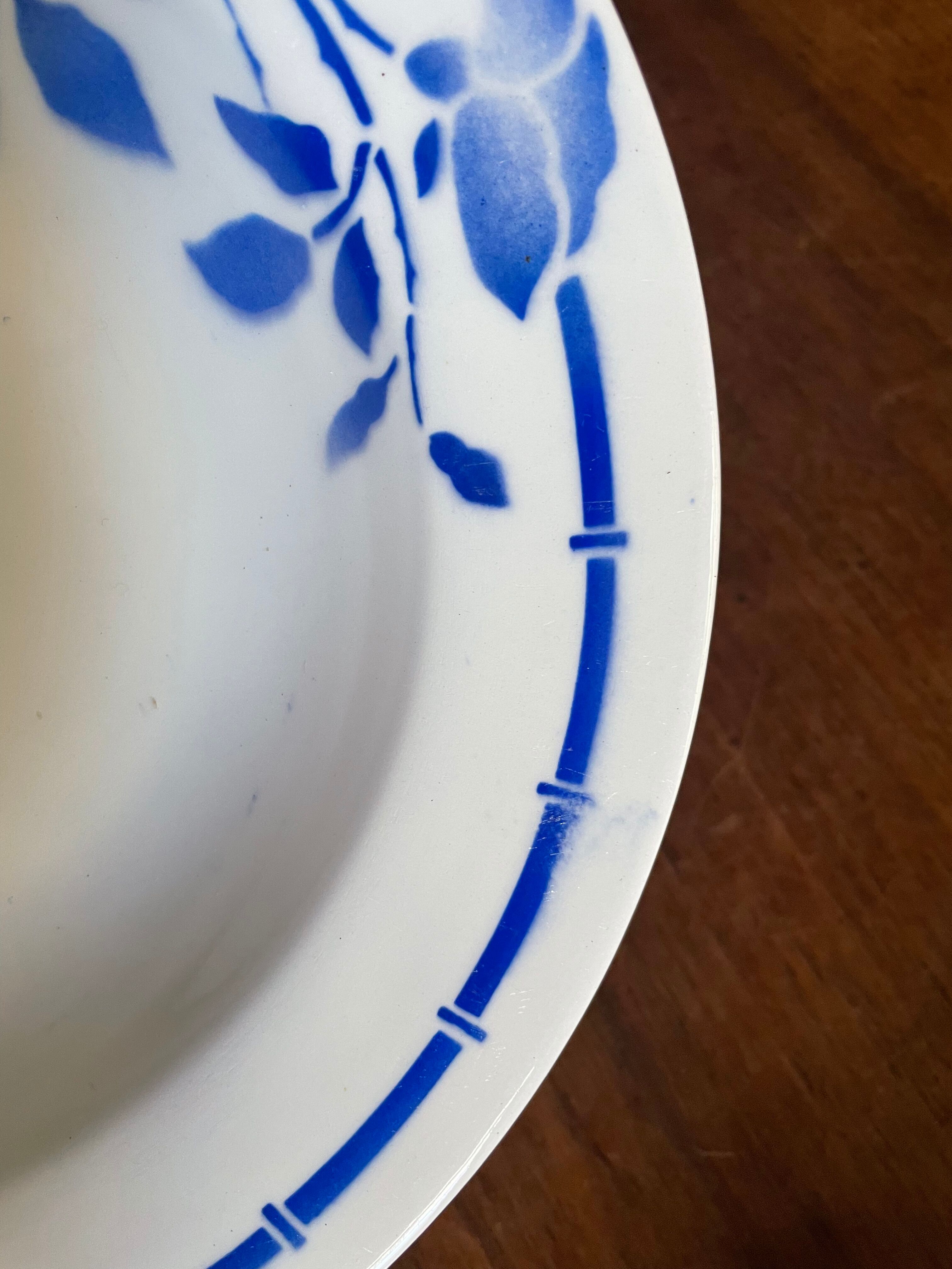 Hollow plates ceranord saint amand blue flower