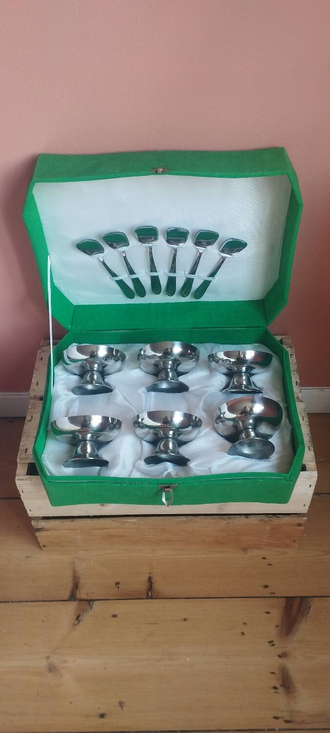 Stainless steel ice cream cup in original box