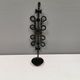 Vintage wall candle holder, wrought iron and  pressed orange/amber glass