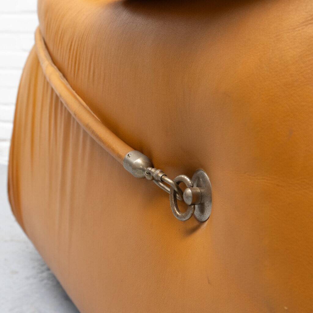 Cognac leather Italian lounge chair 1970s