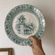 Green ironstone plate from Creil and Montereau "Khiva"