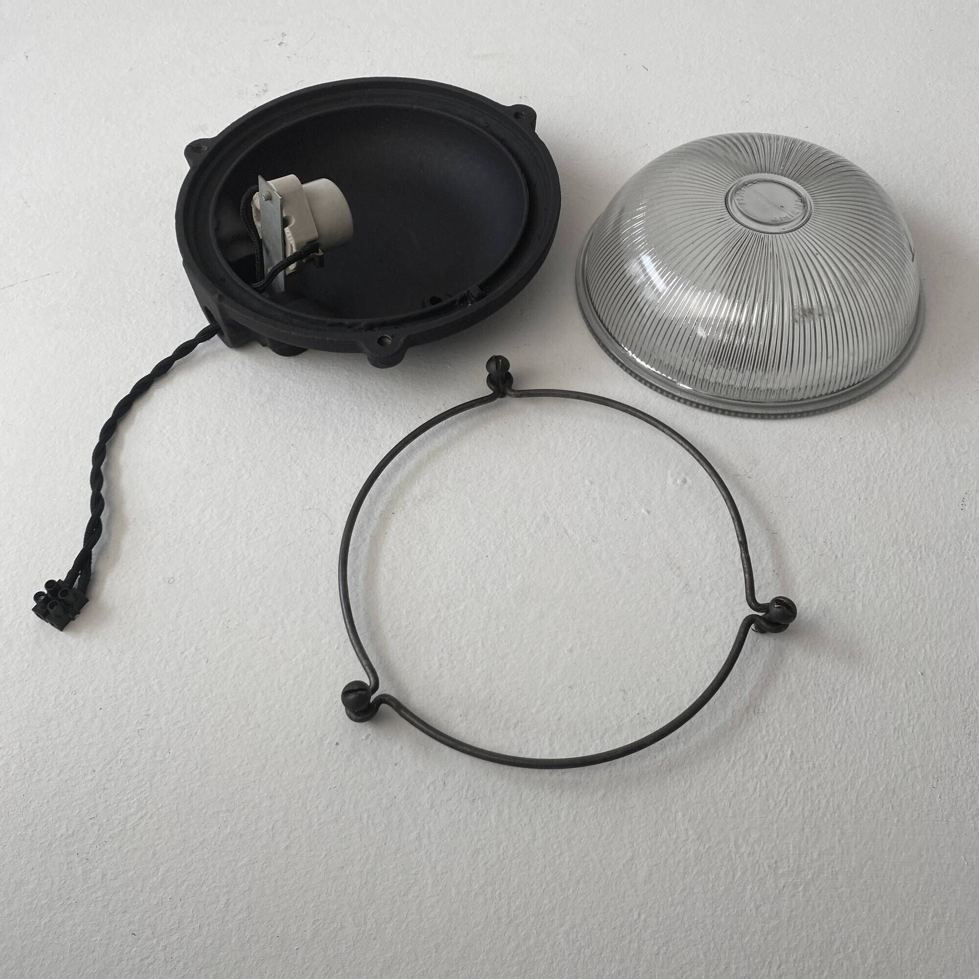 Pair of old “mapelec amiens” industrial wall lights