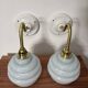 Pair of blue swan neck wall lights