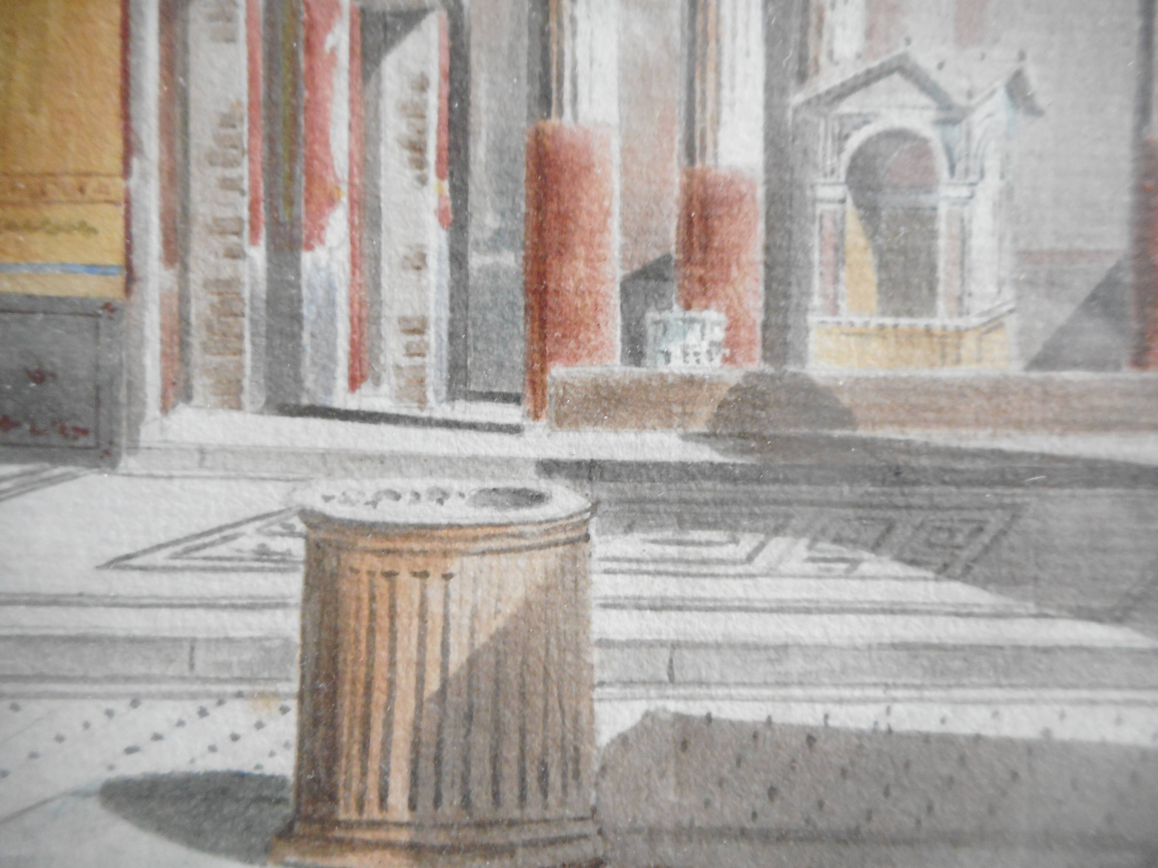 Watercolor nineteenth of the ruins of Pompeii.