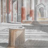 Watercolor nineteenth of the ruins of Pompeii.