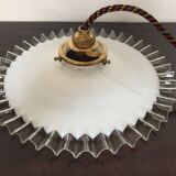 Old white opaline and brass hanging No.4