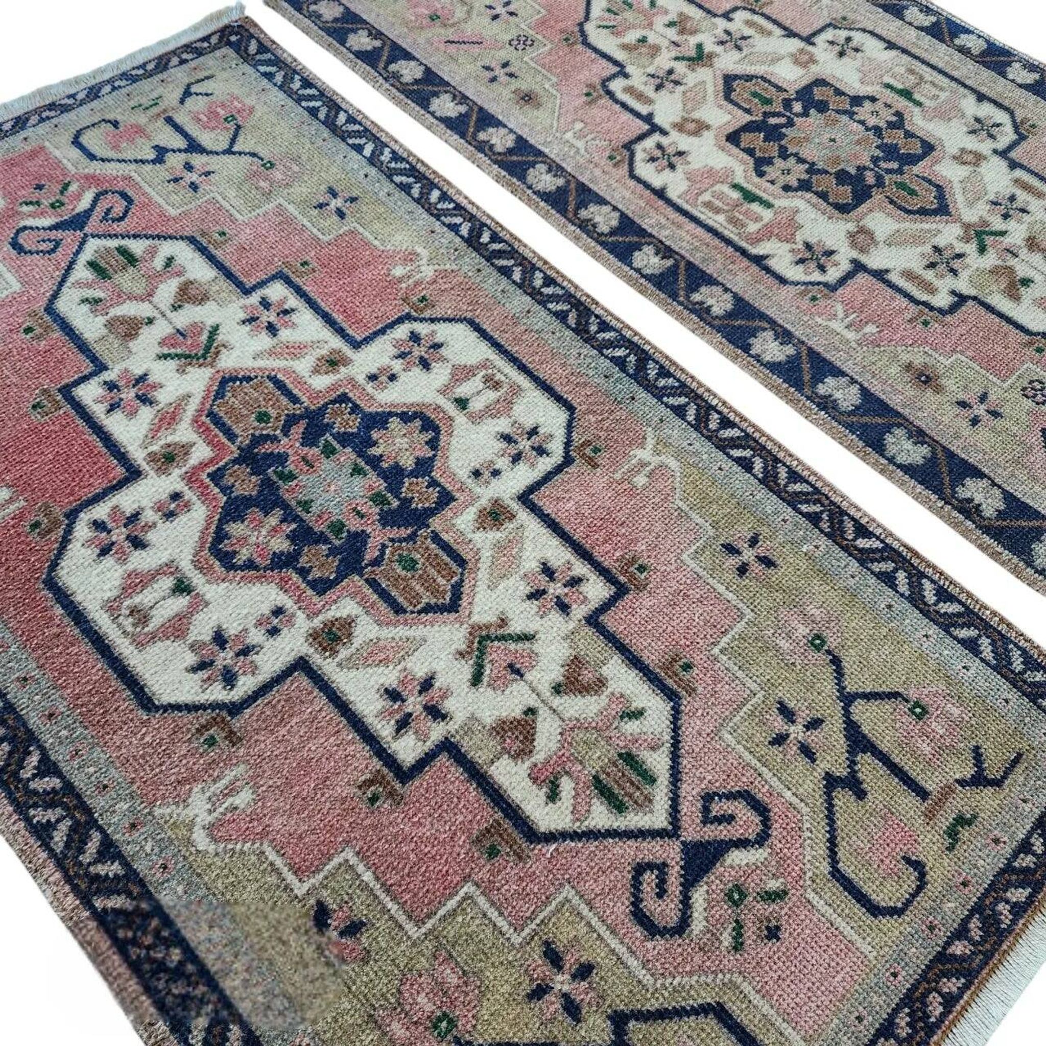 Lot de 2 tapis turcs vintage faits main