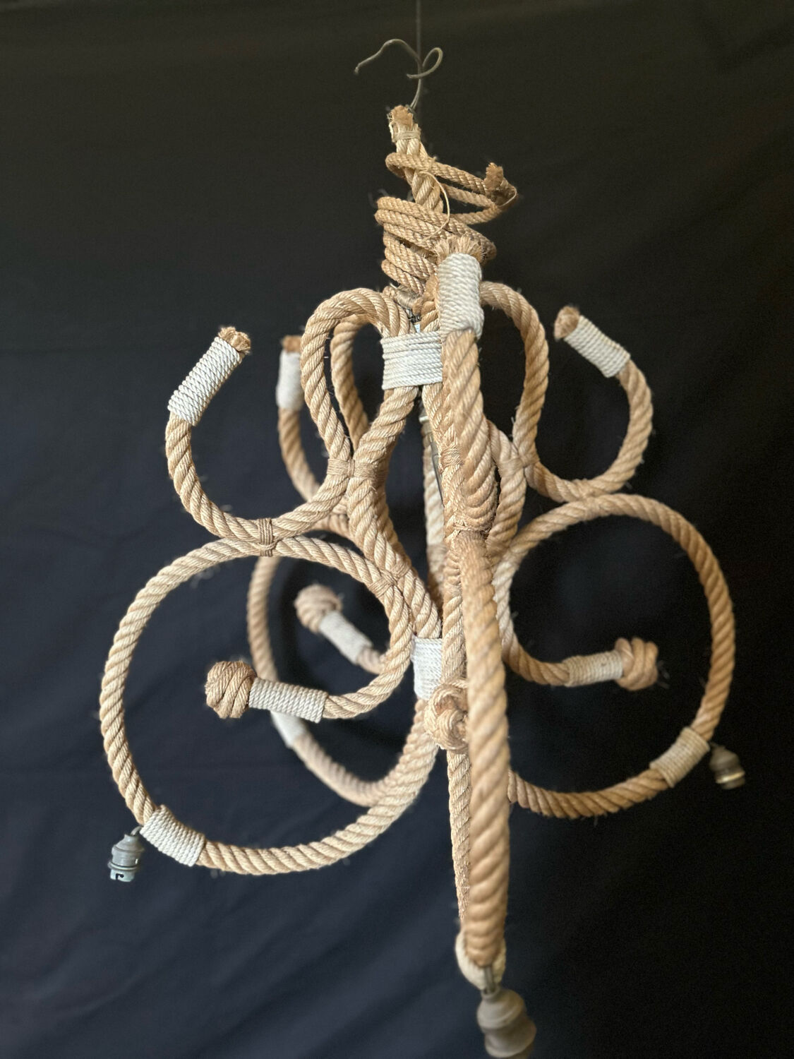 Lustre en corde années 50