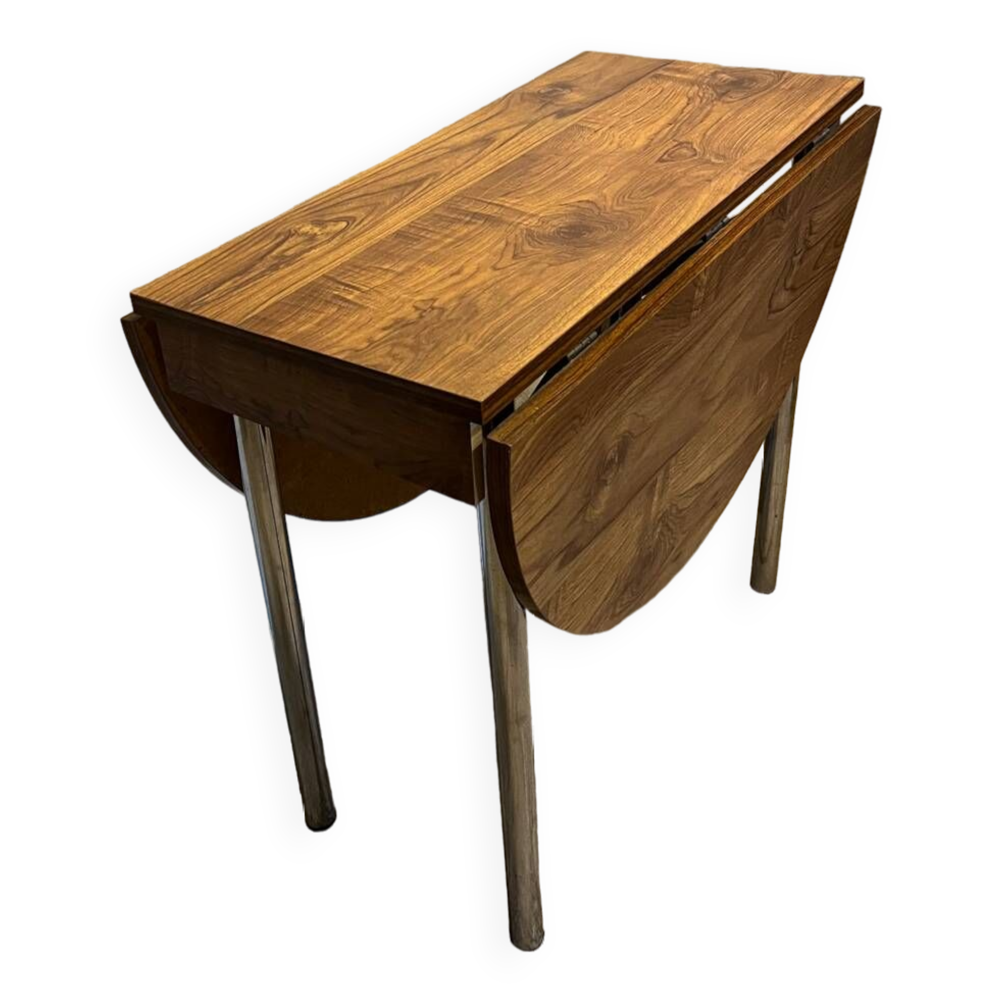 Vintage aluminum/wood table 1960/70