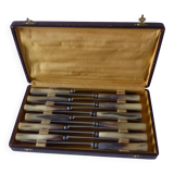 Coffret de 12 couteaux en corne