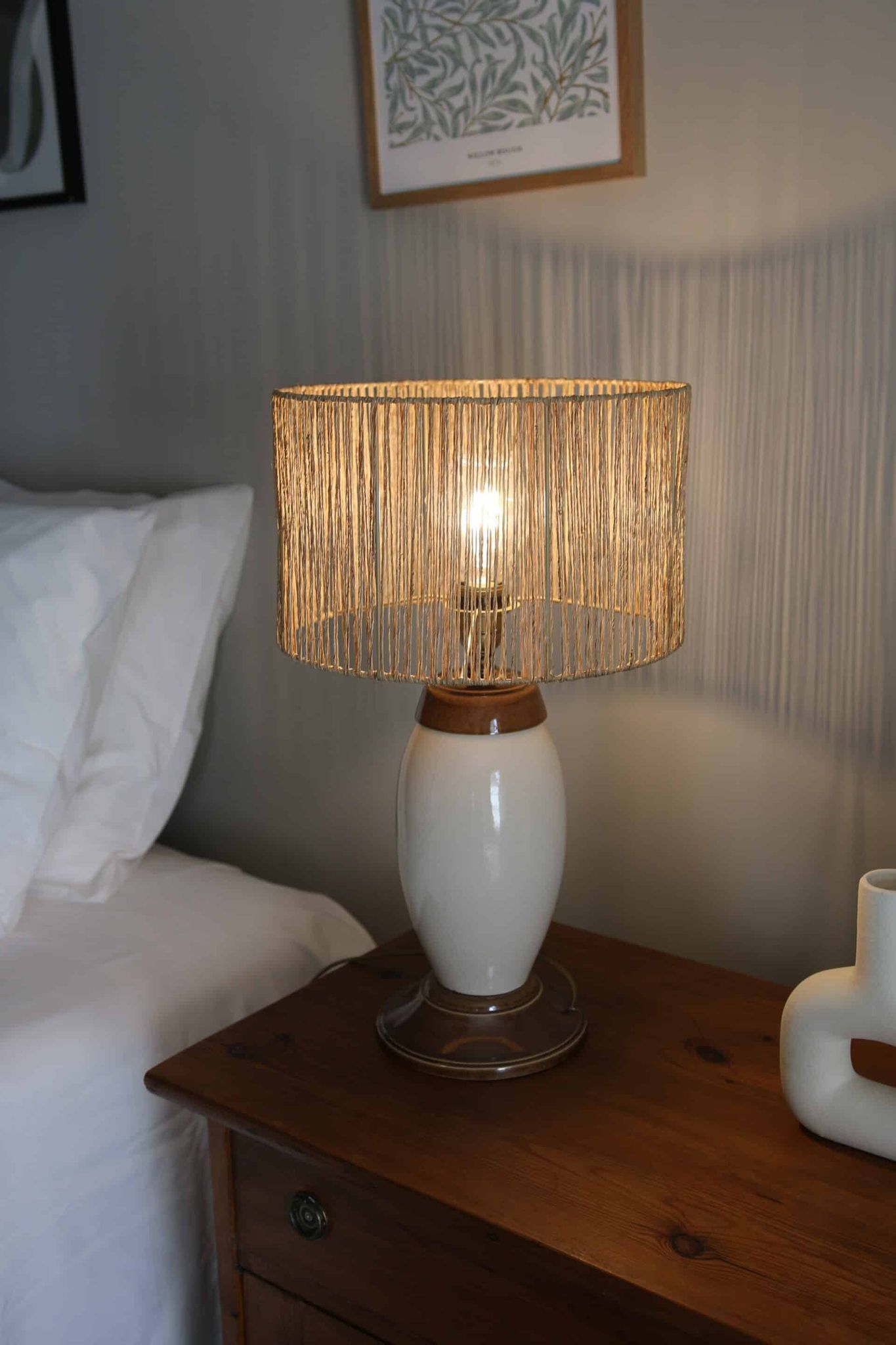 Lampe à poser en céramique craquelée, années 80