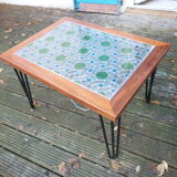 Low wood & stained glass & resin table