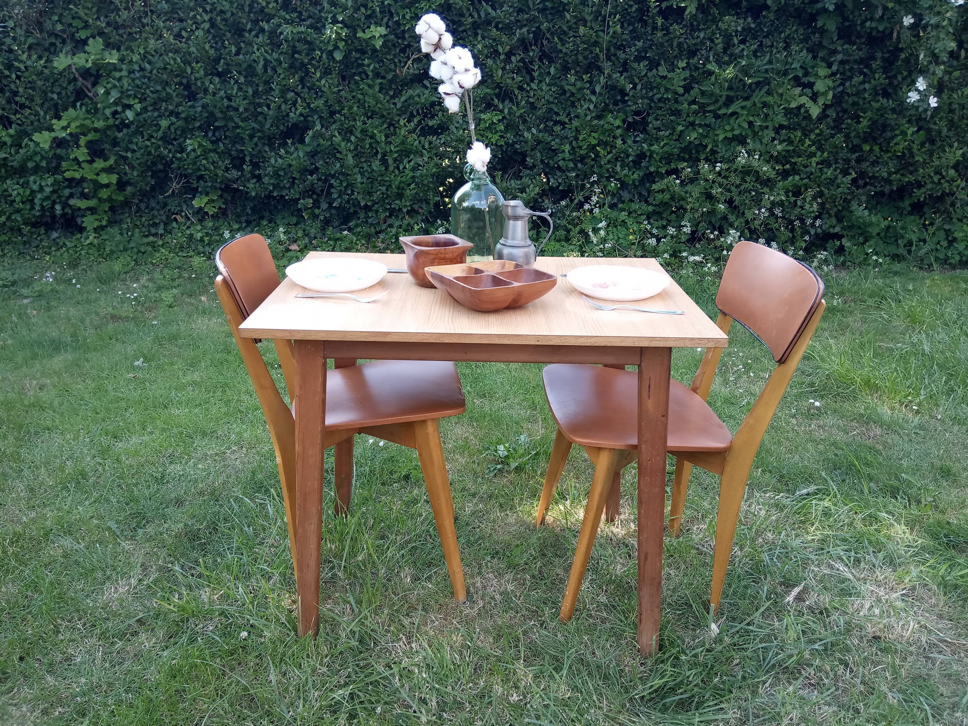 Table formica feet solid oak