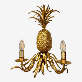 Pineapple wall lamp hollywood regency