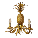 Hollywood regency pineapple wall lamp