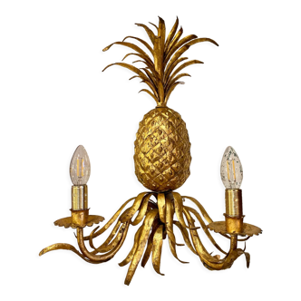 Pineapple wall lamp hollywood regency