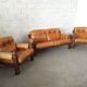 Brutalist leather lounge