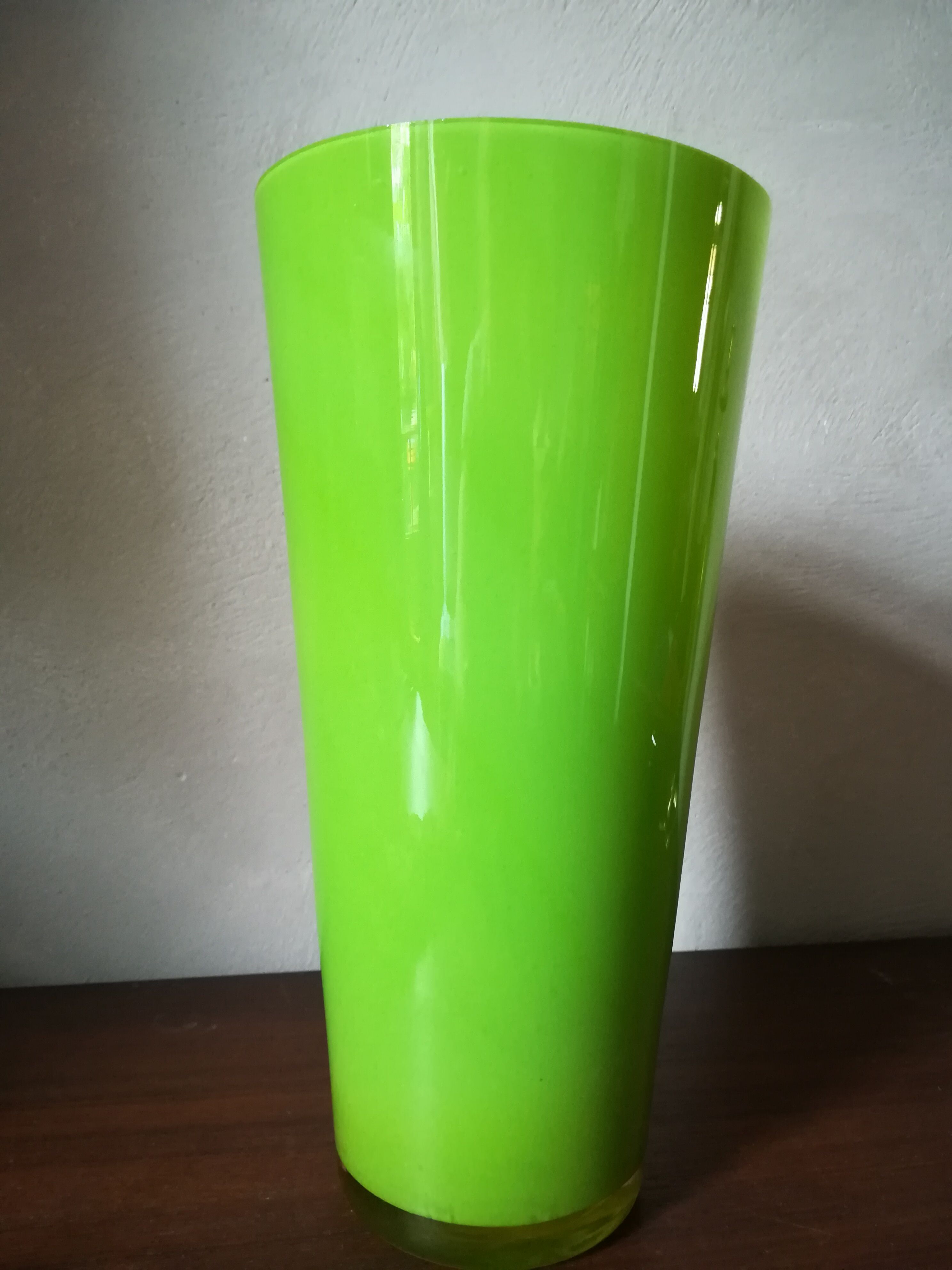 Green opaline vase