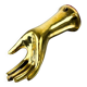 Bronze hand-shaped wall hook, gilded finish, Italy, 1970s