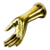 Bronze hand-shaped wall hook, gilded finish, Italy, 1970s