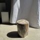 Very large white and grey petrified wood side table H45 D39 - 334