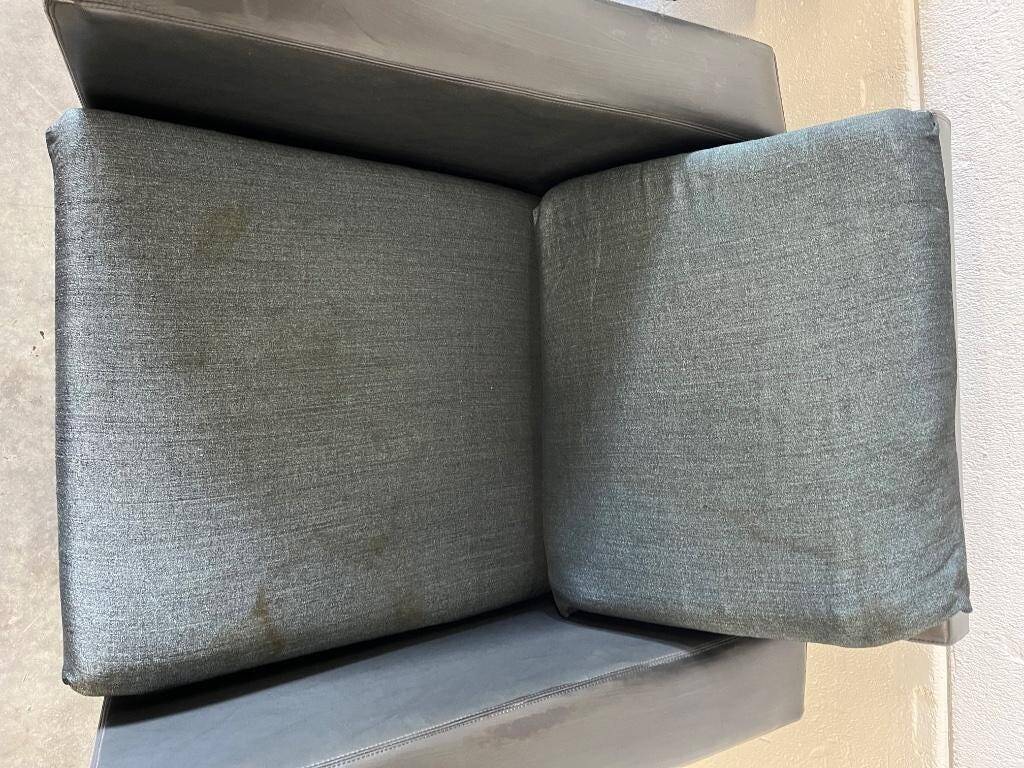 Ensemble de 2 fauteuils vintage monoplace sur piètements étoiles chromés