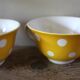 Two Large Yellow Polka Dot Cups Sarreguemines Vintage