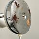 Italian adjustable eyeball lamp in chrome and opaline, 1970s.
