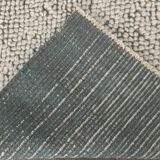 Tapis vintage en laine fait main vert cendré 4x7 nuances, 129x217Cm SK 34947