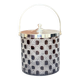 Vintage Cut Crystal Biscuit Box / Ice Bucket with Silver-Plated Lid and Handle