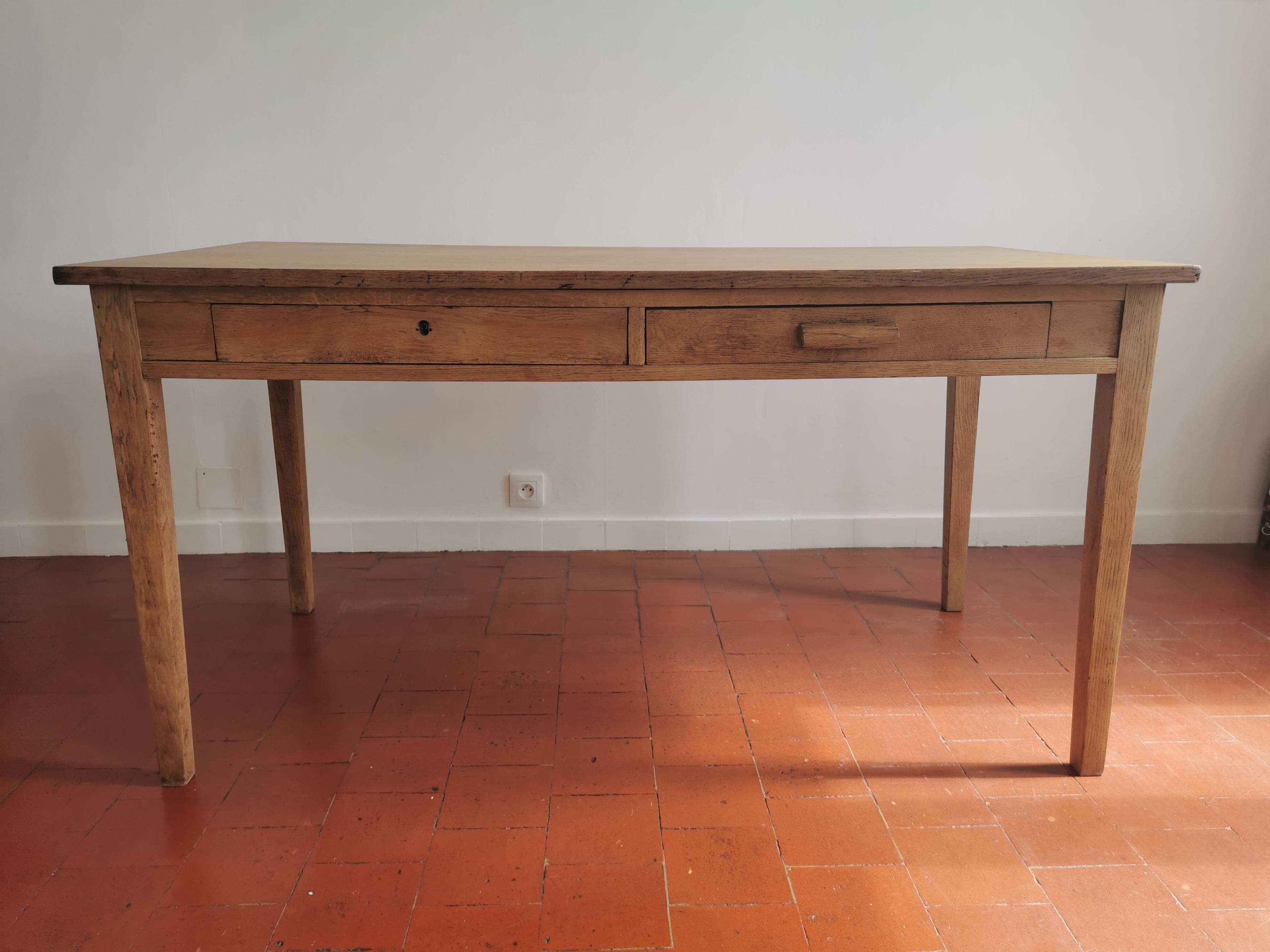 Farm table oak desk 1960