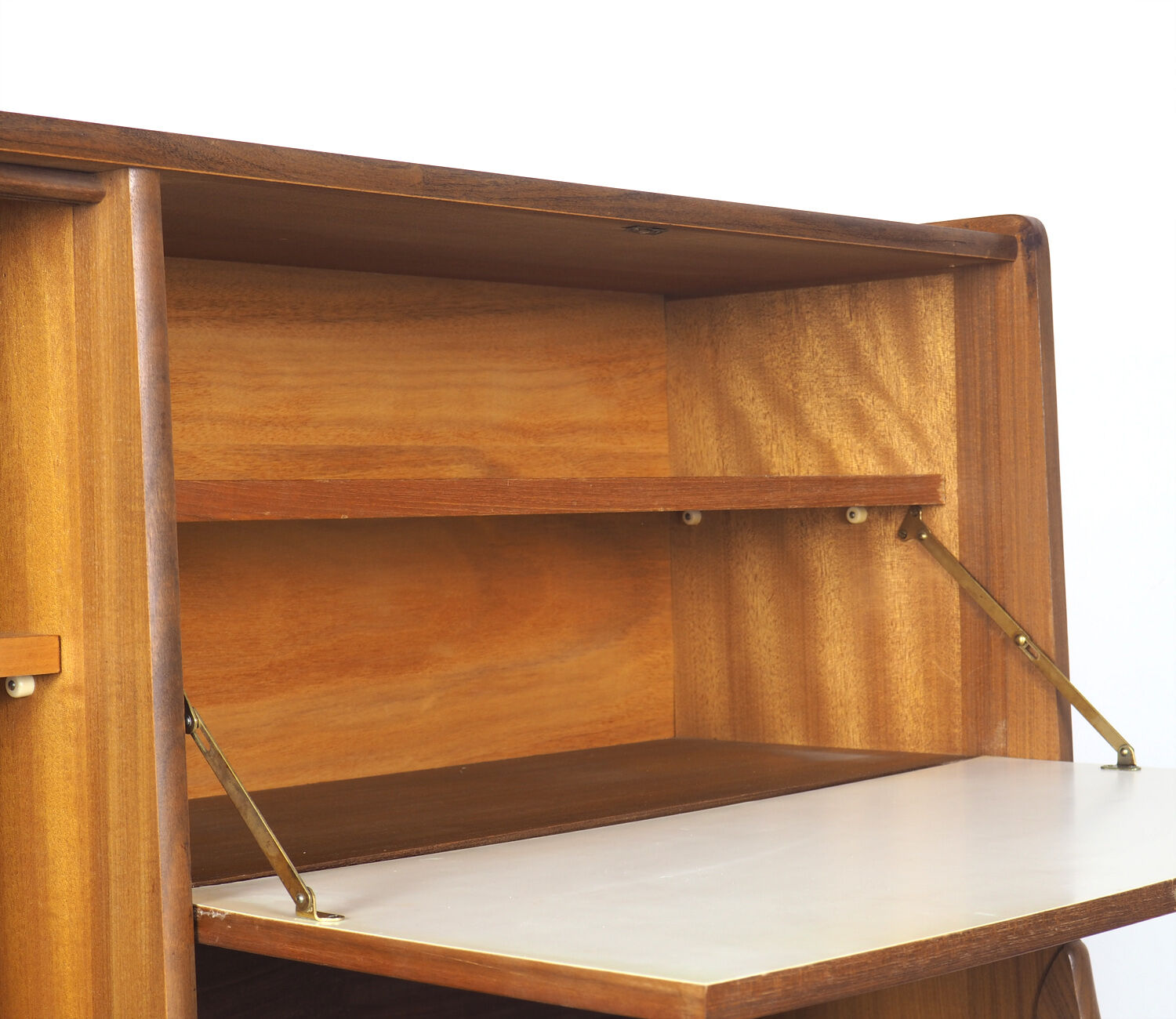 Vintage dutch teak buffet with showcase 1960