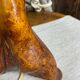Pied de lampe en bois d’Olivier de style brutaliste