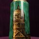 Aldo Tura Mod. 968D Hand-Decorated Green Goatskin Parchment Thermos Italy 1960