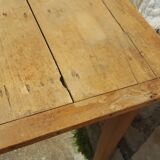 Raw wood farm table with drawer