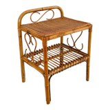 Table d'appoint en rotin, Italie années 60